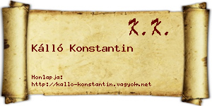 Kálló Konstantin névjegykártya